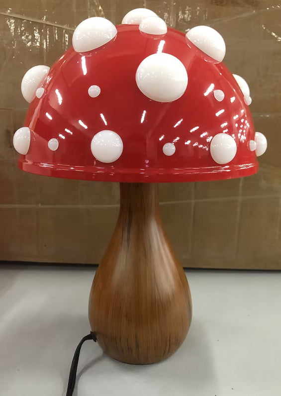 Modern Mushroom LED Table Lamp – Dimmable Tricolor Light with White or Wood Base