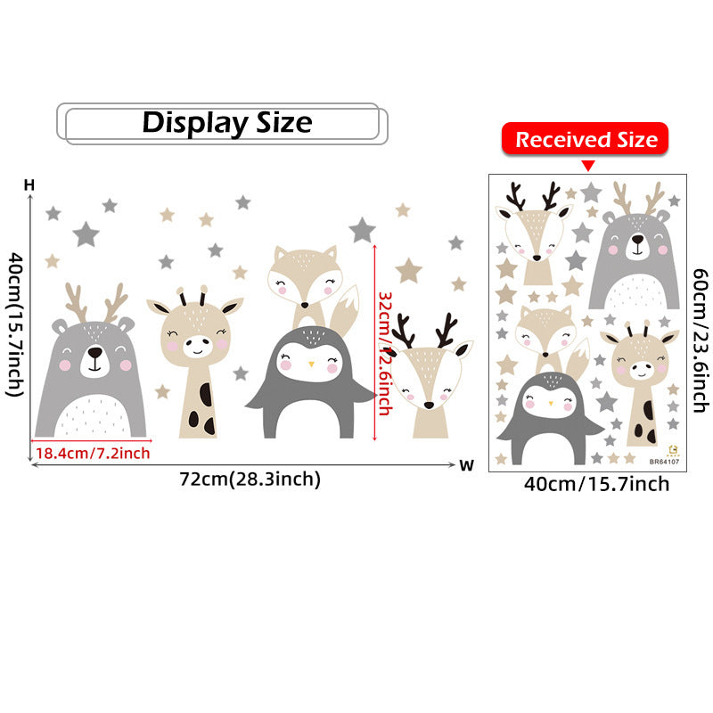 Cartoon Kids Wall Decal Set – Waterproof PVC Nursery & Playroom Stickers