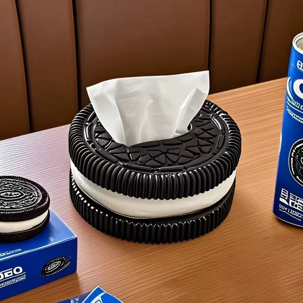 Oreo-Inspired Tissue Box – Minimalist Decor for Car, Desk, or Bathroom