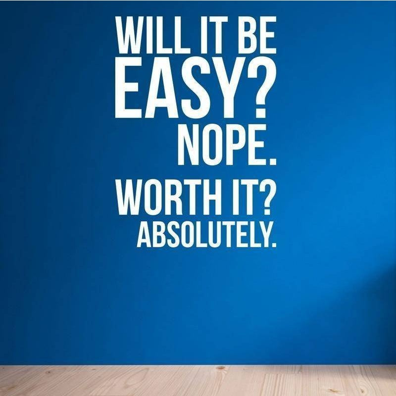 Inspirational Wall Decal – Bold PVC Quote Sticker for Gym, Office, or Bedroom