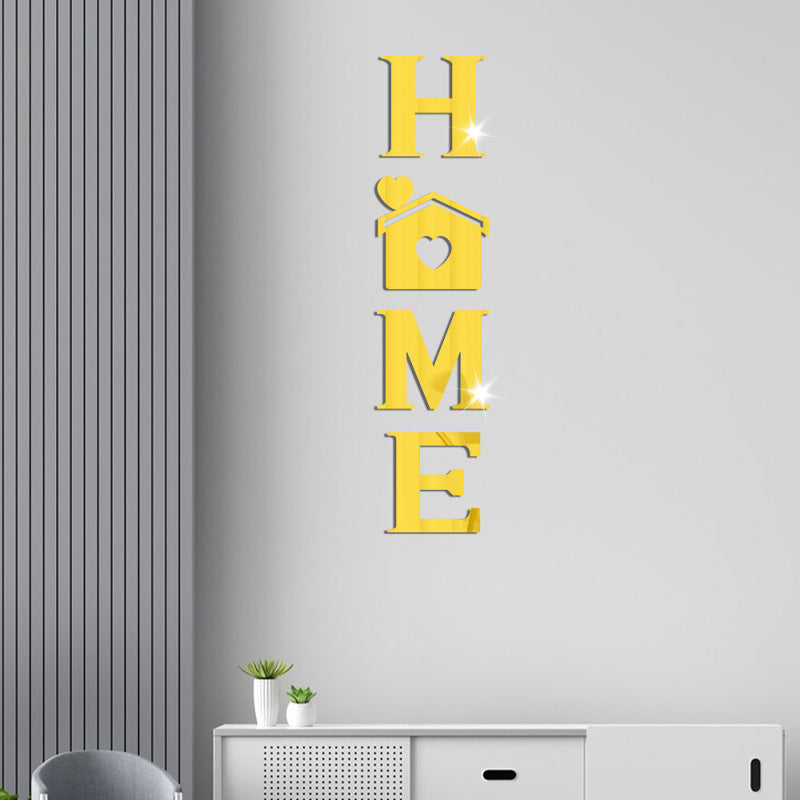 Acrylic Mirror Wall Stickers – “Home House Love” Heart Decals | Waterproof Soft Mirror Decor