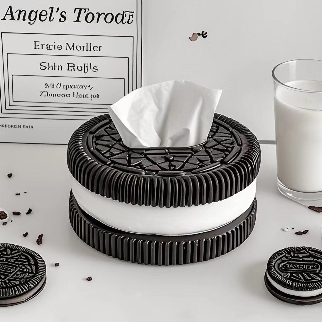 Oreo-Inspired Tissue Box – Minimalist Decor for Car, Desk, or Bathroom