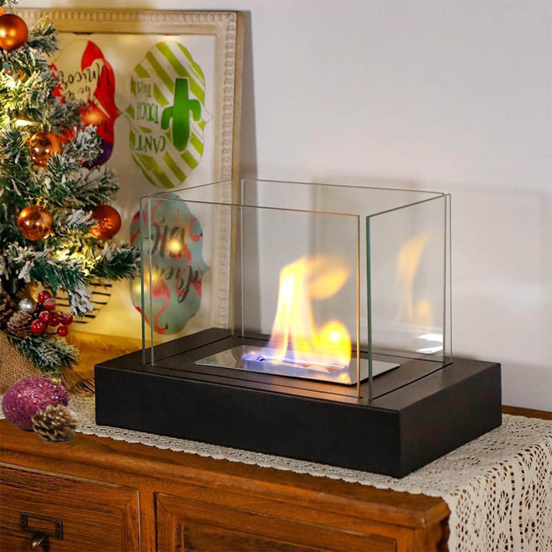 Modern Four-Sided Alcohol Fireplace – Cozy Heat & Stylish Vibes