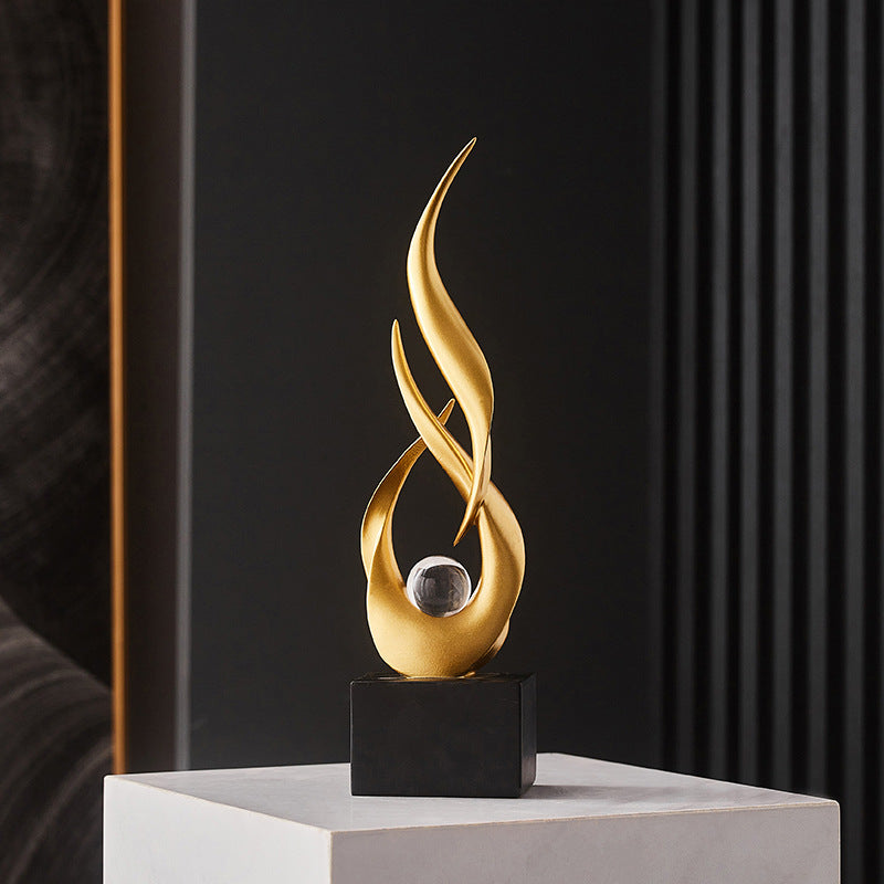 Modern Luxury Water-Rising Resin Sculpture – Artistic Decor for Living Room & Office