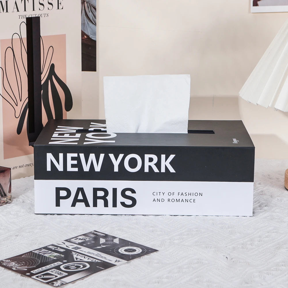 Book-Style Tissue Box Holder – Fashionable Napkin Case & Home Storage Decor
