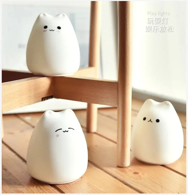 Colorful Cat Touch Night Light – Soft Glow & Fun Color Change for Kids’ Rooms