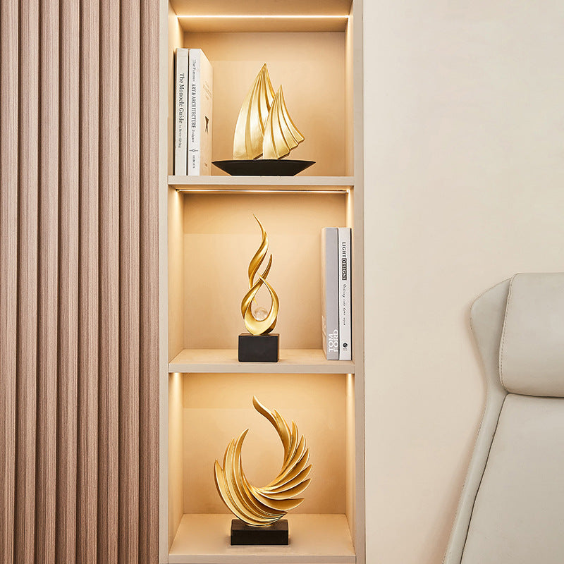 Modern Luxury Water-Rising Resin Sculpture – Artistic Decor for Living Room & Office