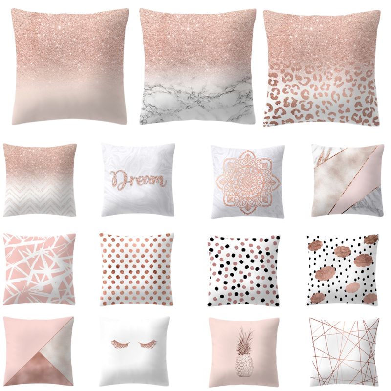 Rose Gold Lash Pillow Cover – Glitter Pineapple Vibes for Your Sofa