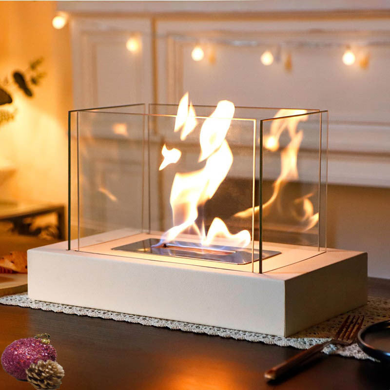 Modern Four-Sided Alcohol Fireplace – Cozy Heat & Stylish Vibes