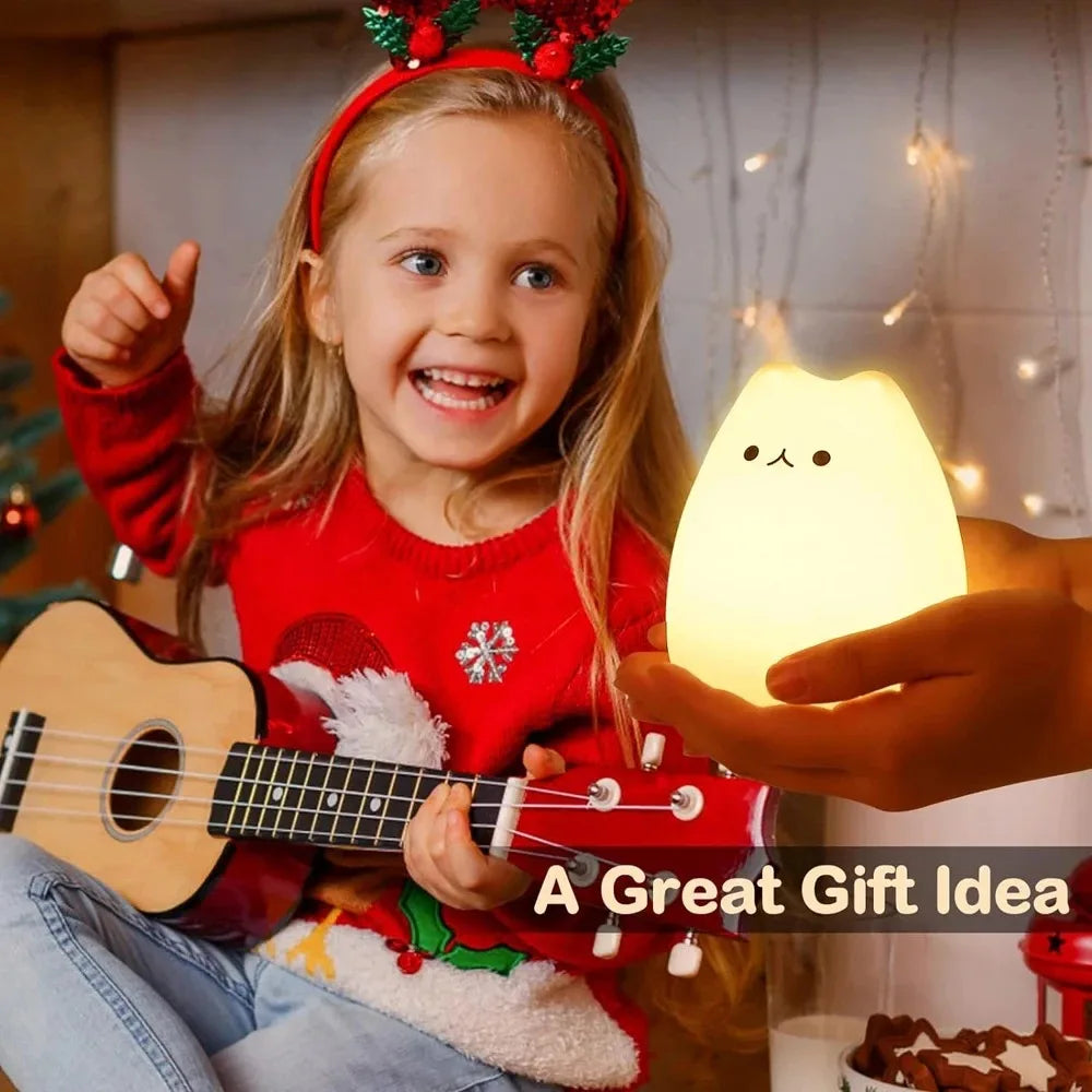 Colorful Cat Touch Night Light – Soft Glow & Fun Color Change for Kids’ Rooms