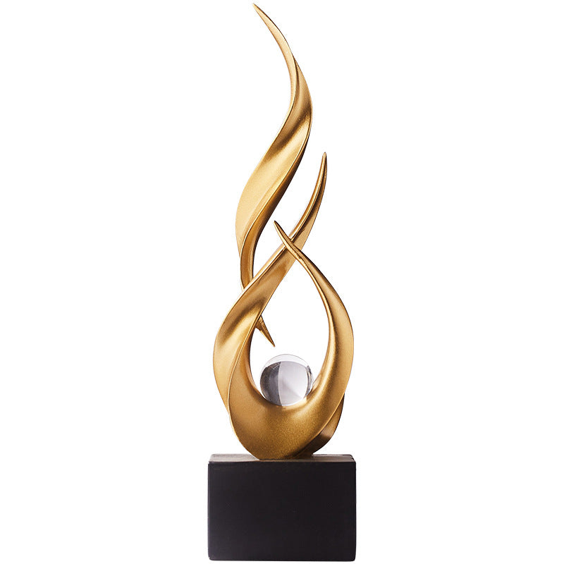 Modern Luxury Water-Rising Resin Sculpture – Artistic Decor for Living Room & Office