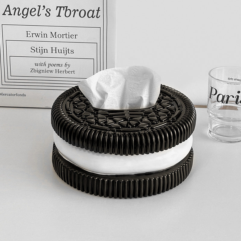 Oreo-Inspired Tissue Box – Minimalist Decor for Car, Desk, or Bathroom