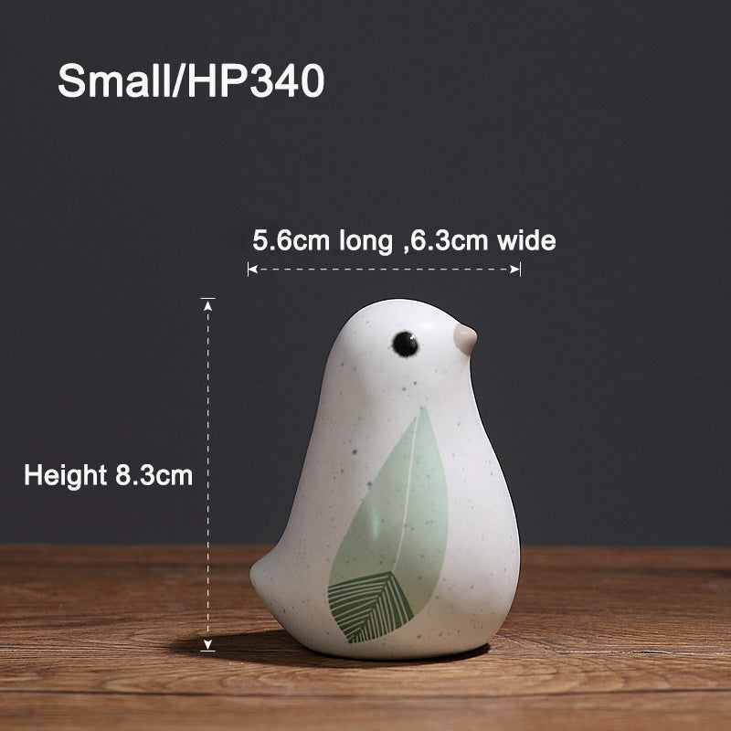 Home decoration small accessories Nordic creative cute ceramic bird ornaments Home living room Wine cabinet Room decoration