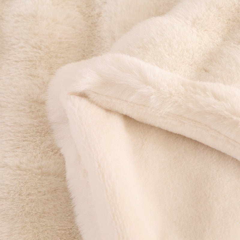 Ultra-Soft Rabbit Plush Blanket – Nordic Winter Sofa Throw & Bed Cover