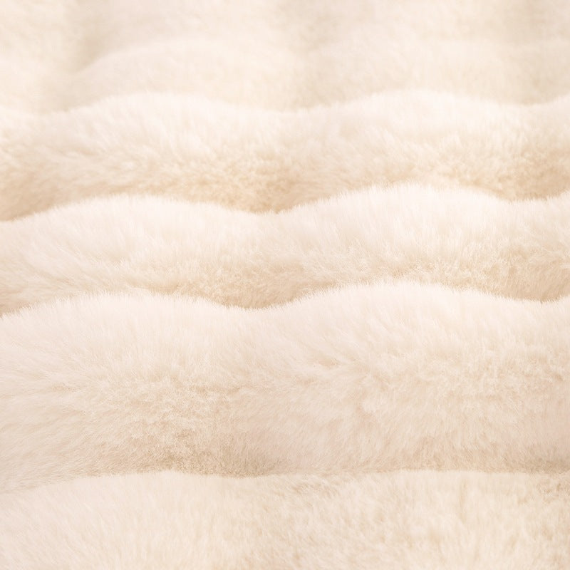 Ultra-Soft Rabbit Plush Blanket – Nordic Winter Sofa Throw & Bed Cover