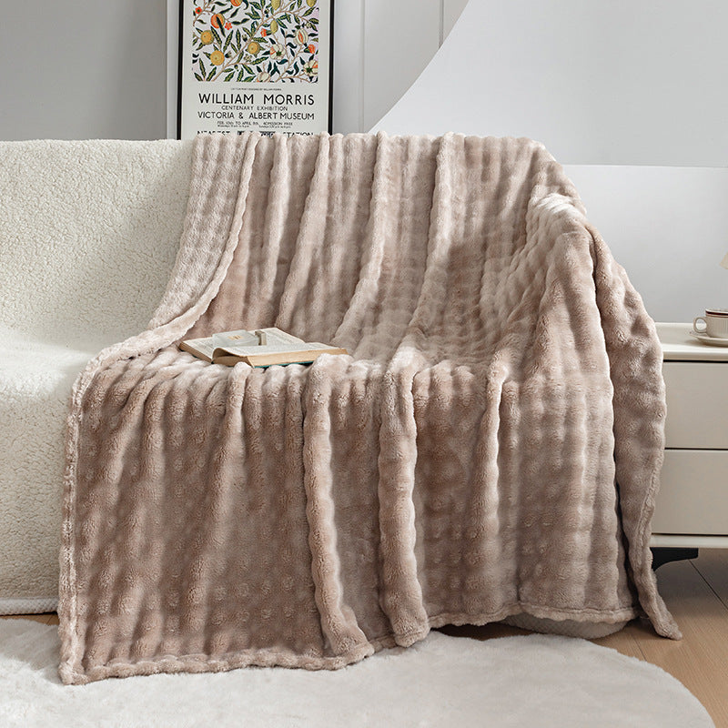 Bubble Flannel Blanket – Ultra-Soft Sofa & Bed Throw for AC Rooms