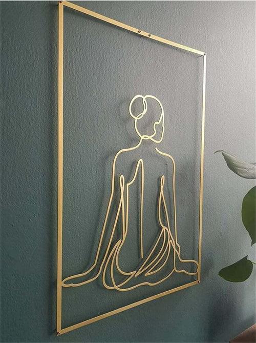 Abstract Female Line Art – Acrylic Wall Hanging for Contemporary Spaces