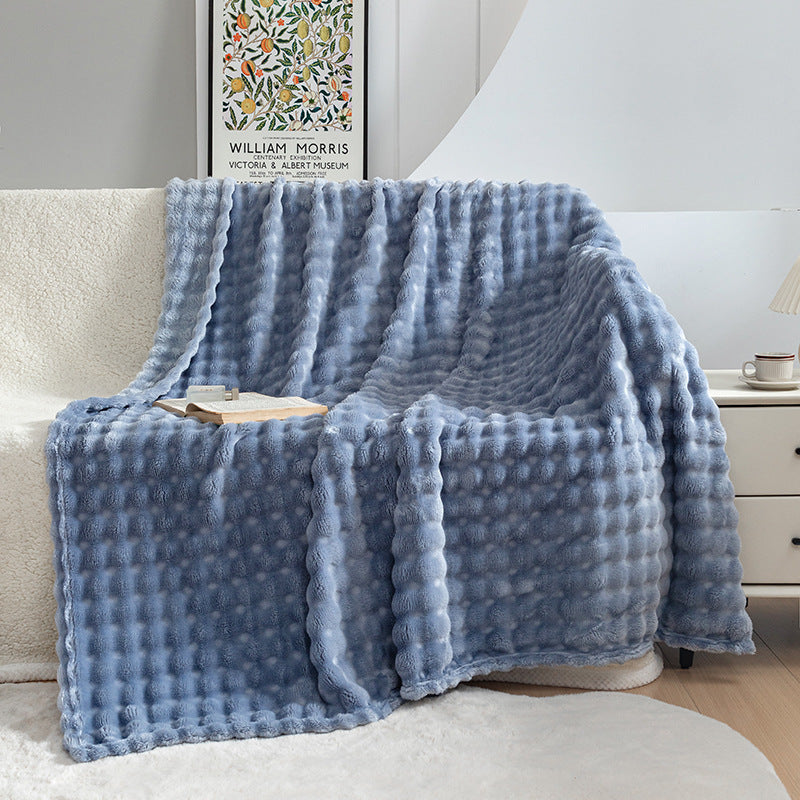 Bubble Flannel Blanket – Ultra-Soft Sofa & Bed Throw for AC Rooms
