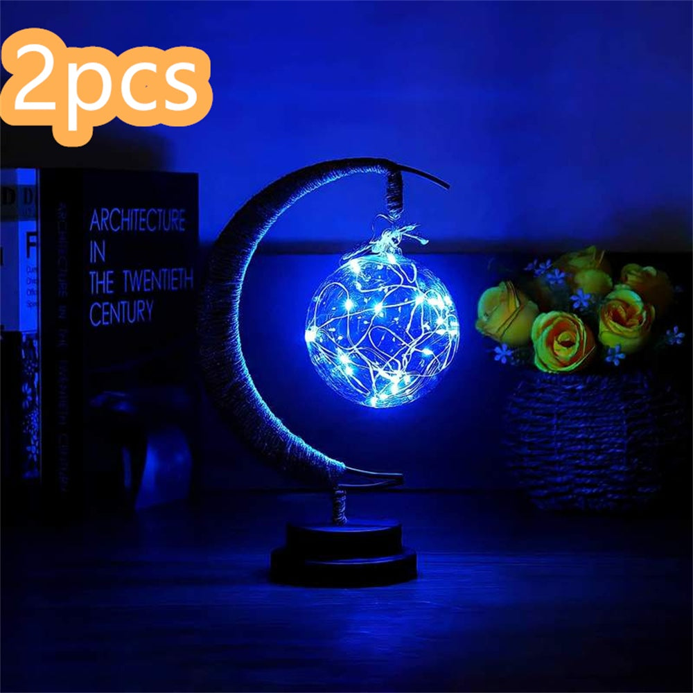 LED Moon & Star Copper Wire Light – USB & Battery Powered Decor Lamp