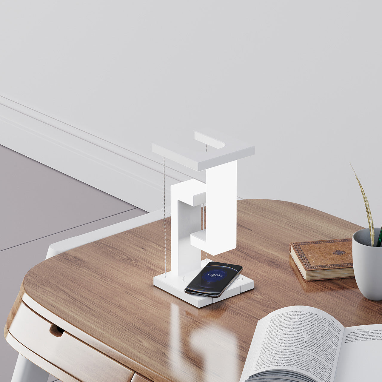 Wireless Charging LED Lamp – Anti-Gravity Design Table Light