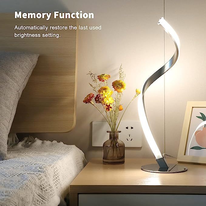 Spiral Snake LED Table Lamp – Modern Dimmable Bedside Light