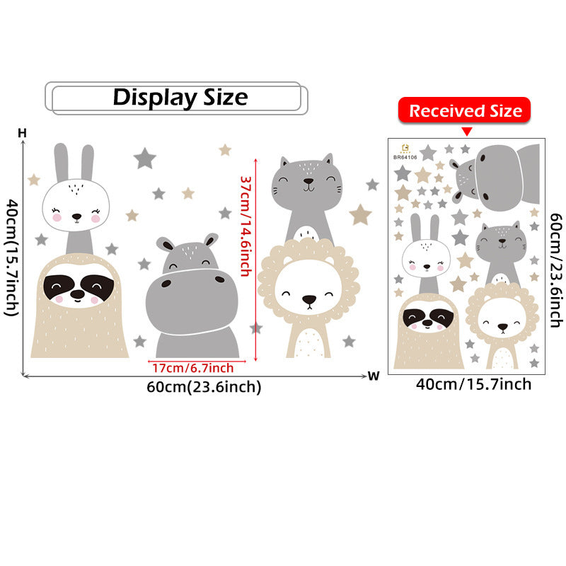 Cartoon Kids Wall Decal Set – Waterproof PVC Nursery & Playroom Stickers