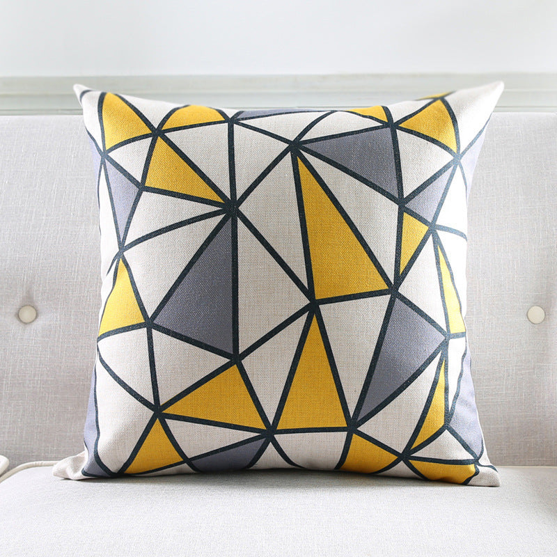 Nordic Cotton Linen Throw Pillow – Decorative Lumbar Support Cushion for Home & Car
