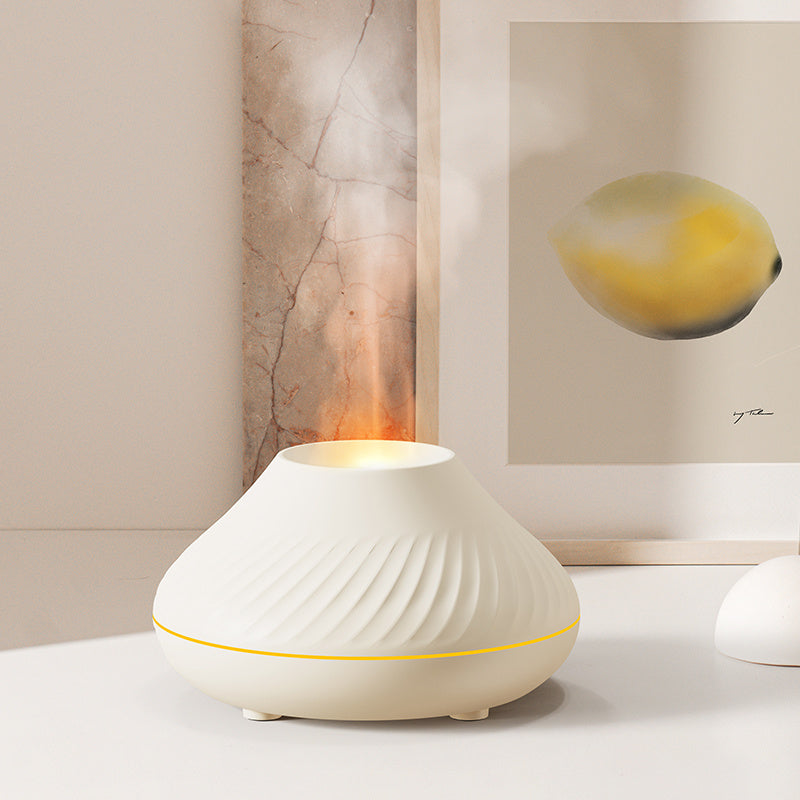 Flame Effect Essential Oil Diffuser – 130ML RGB Night Light Aroma Humidifier (USB Powered)